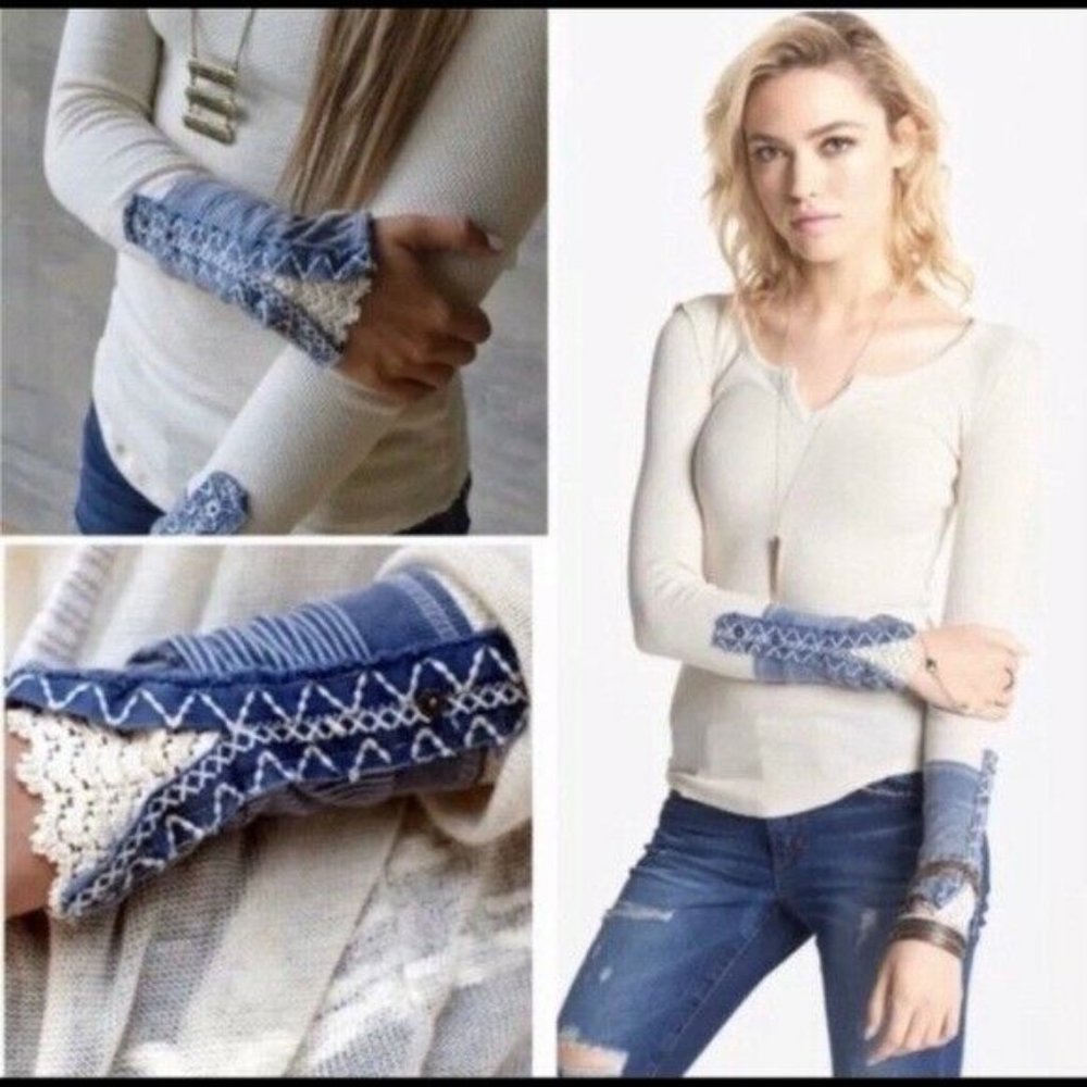 We The Free Kyoto crochet sleeve thermal